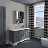 Basicwise Gray Mirror Wall Mounted Cabinet For the Bathroom and Vanity with Adjustable Shelves QI004020.GY